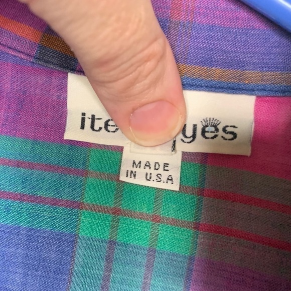 VINTAGE Item Eyes plaid, knee- length blazer - Picture 4 of 7